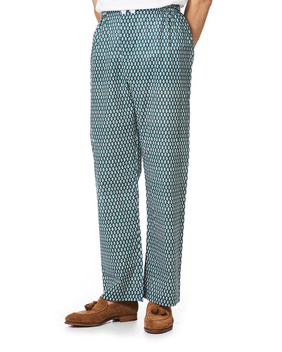 Herre | Pyjamaser og badekåper | Derek Rose | Printed Cotton Pyjama Set Green