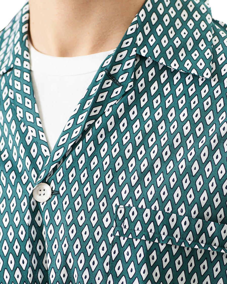Herre | Pyjamaser og badekåper | Derek Rose | Printed Cotton Pyjama Set Green