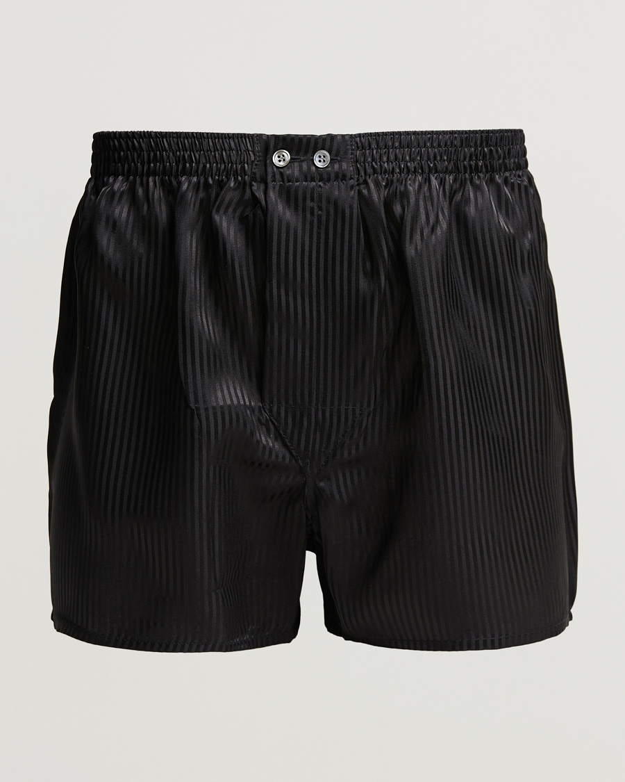 Herre |  | Derek Rose | Classic Fit Silk Boxer Shorts Black