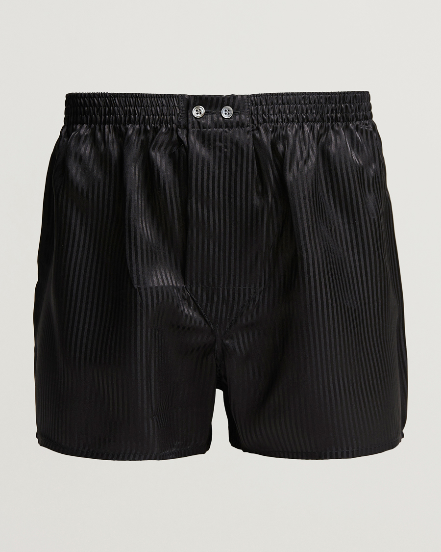 Herre | Undertøy | Derek Rose | Classic Fit Silk Boxer Shorts Black