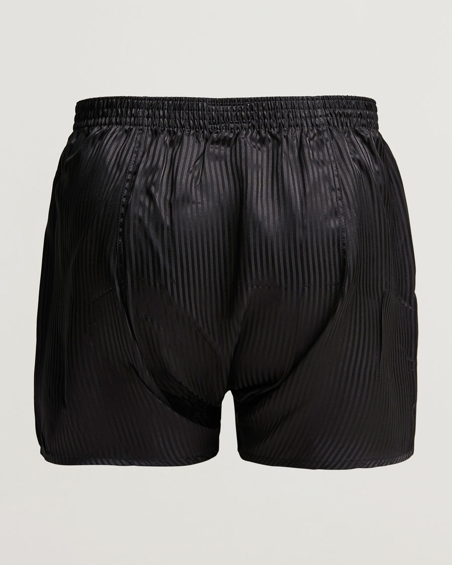 Herre | Underbukser | Derek Rose | Classic Fit Silk Boxer Shorts Black