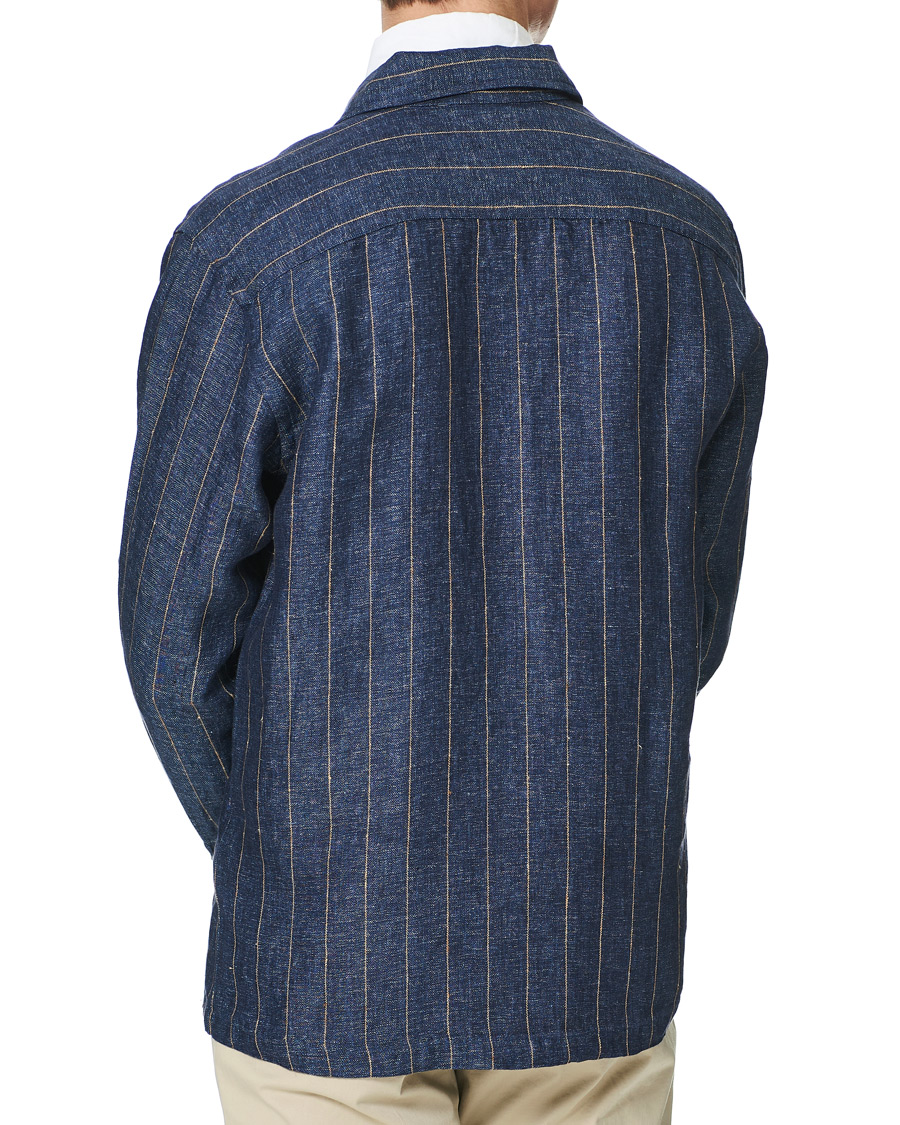 Herre | Skjorter | Eton | Linen Twill Overshirt Navy