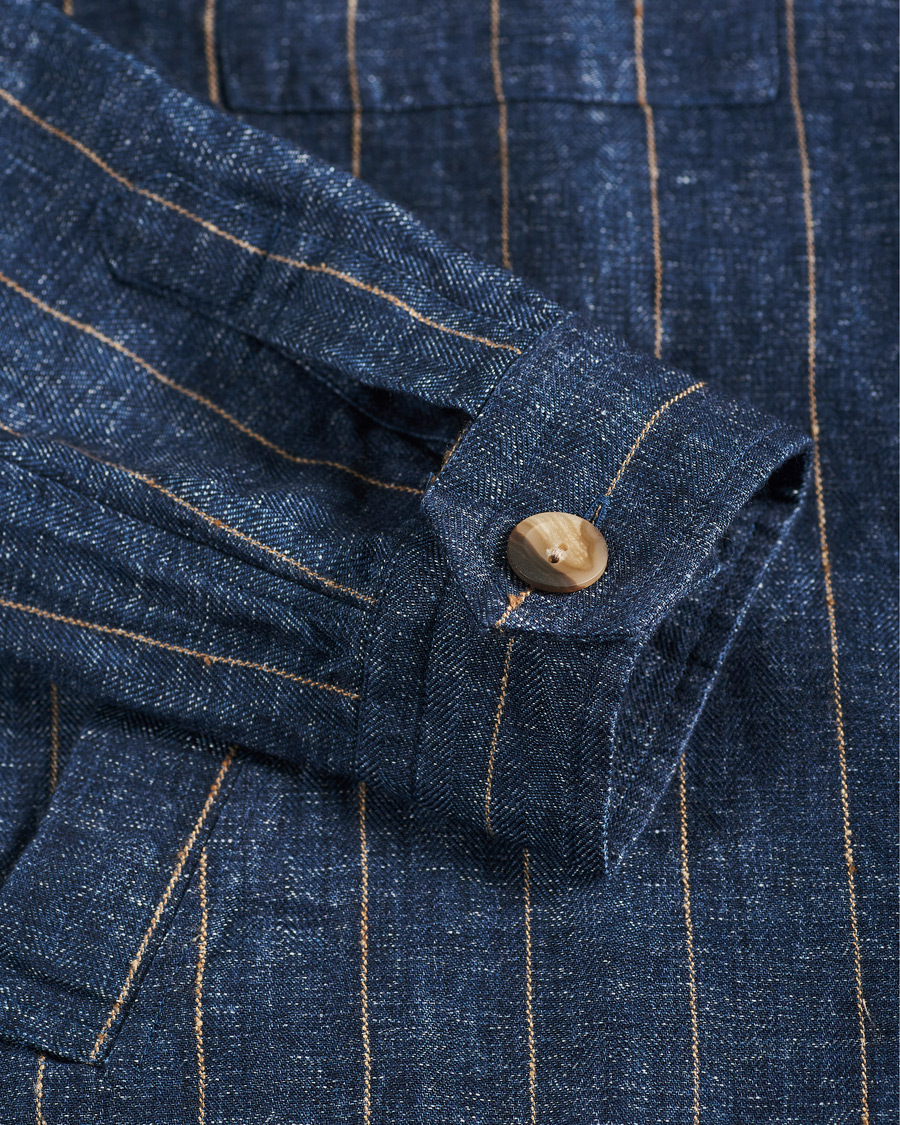 Herre | Skjorter | Eton | Linen Twill Overshirt Navy