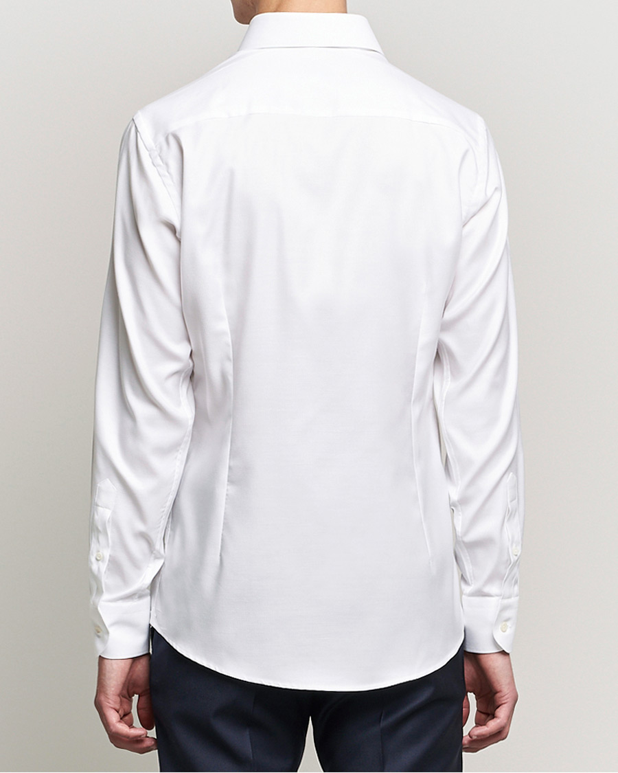 Herre | Skjorter | Eton | Cotton Lyocell Stretch Wide Spread Shirt White