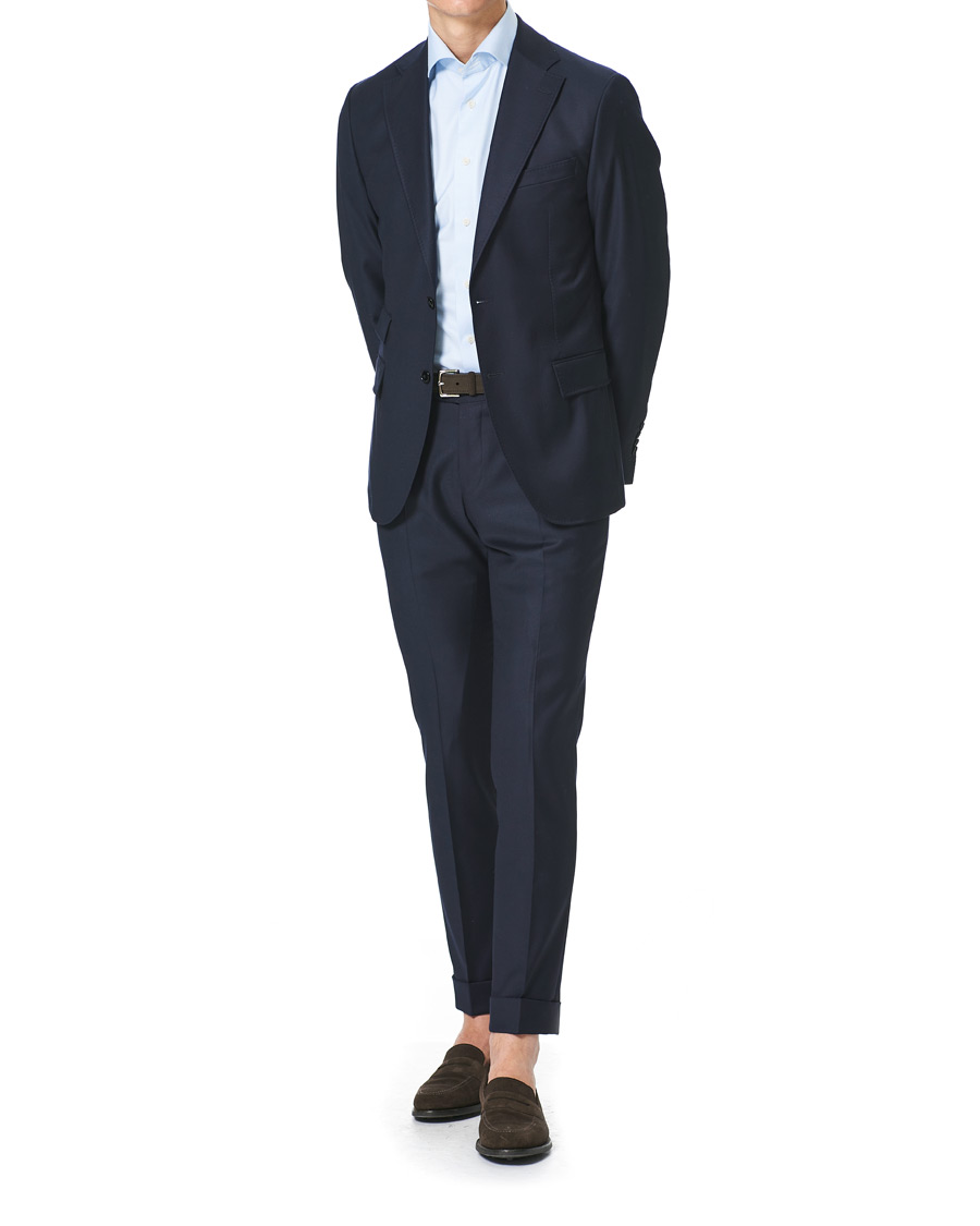 Herre | Skjorter | Eton | Cotton Lyocell Stretch Wide Spread Shirt Light Blue