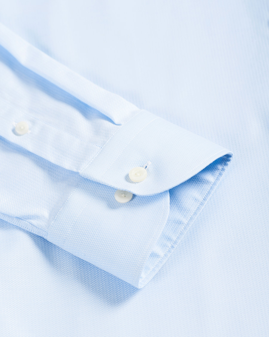 Herre | Skjorter | Eton | Cotton Lyocell Stretch Wide Spread Shirt Light Blue