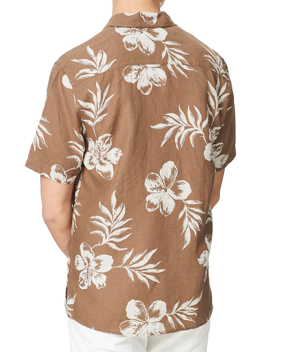 Herre | Skjorter | Eton | Linen Resort Short Sleeve Shirt Hibiscus
