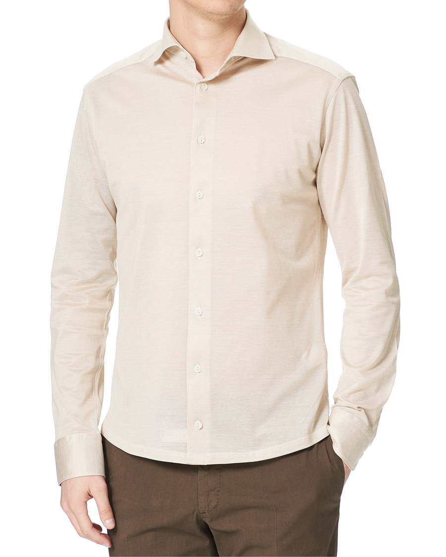 Herre | Skjorter | Eton | Oxford Piqué Shirt Beige