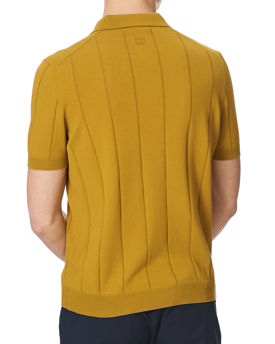 Herre | Pikéer | Lardini | Cotton Crèpe Knitted Polo Mustard