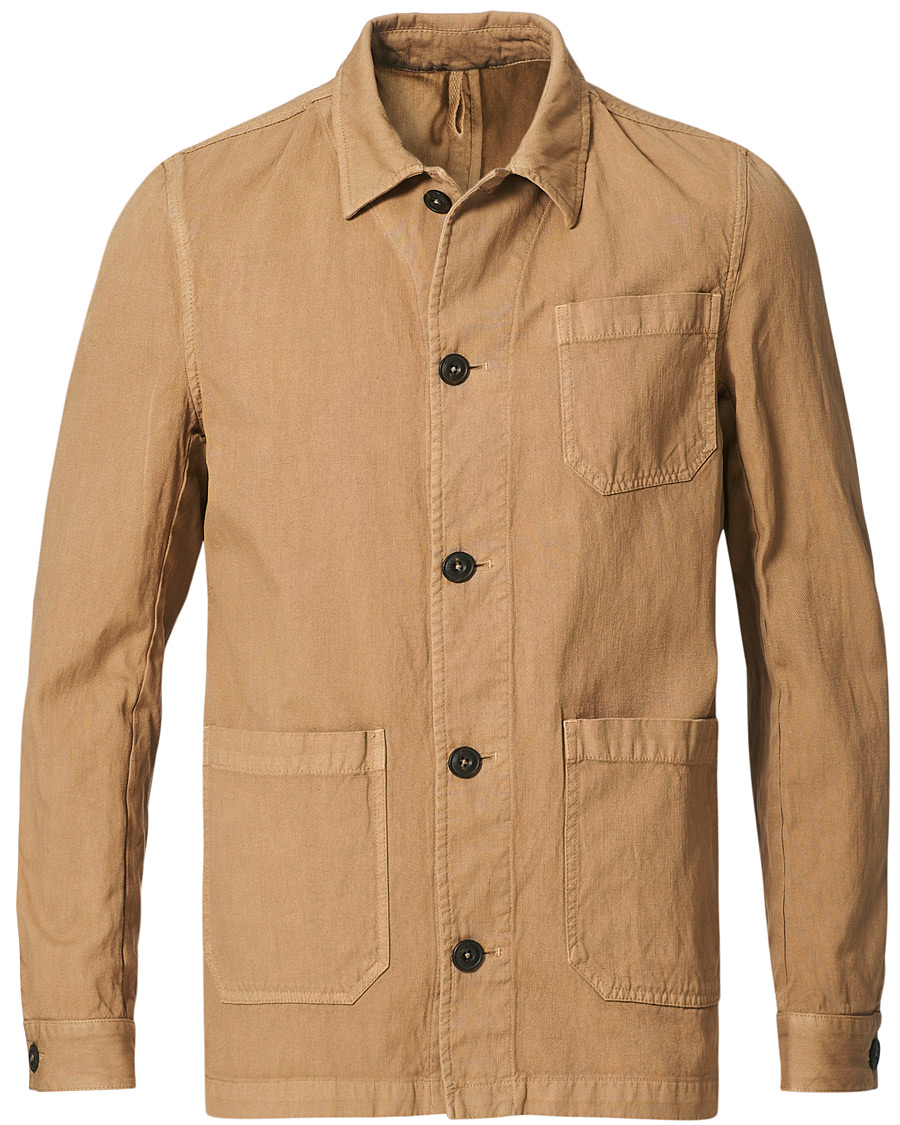 Herre | Skjorter | L.B.M. 1911 | Cotton/Linen Overshirt Beige