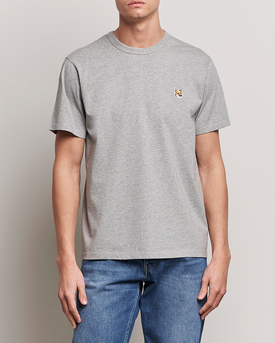 Herre | T-Shirts | Maison Kitsuné | Fox Head Tee Grey Melange