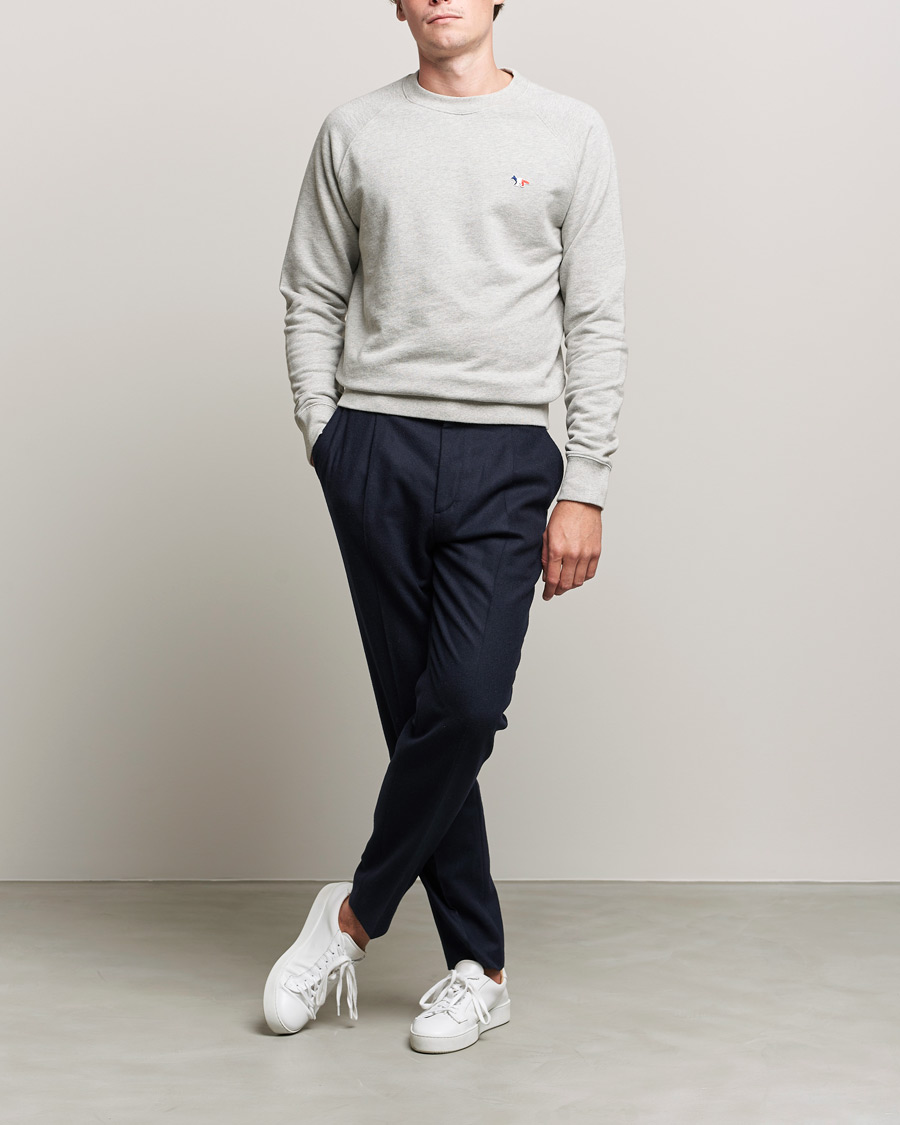 Herre | Grå gensere | Maison Kitsuné | Tricolor Fox Sweatshirt Light Grey