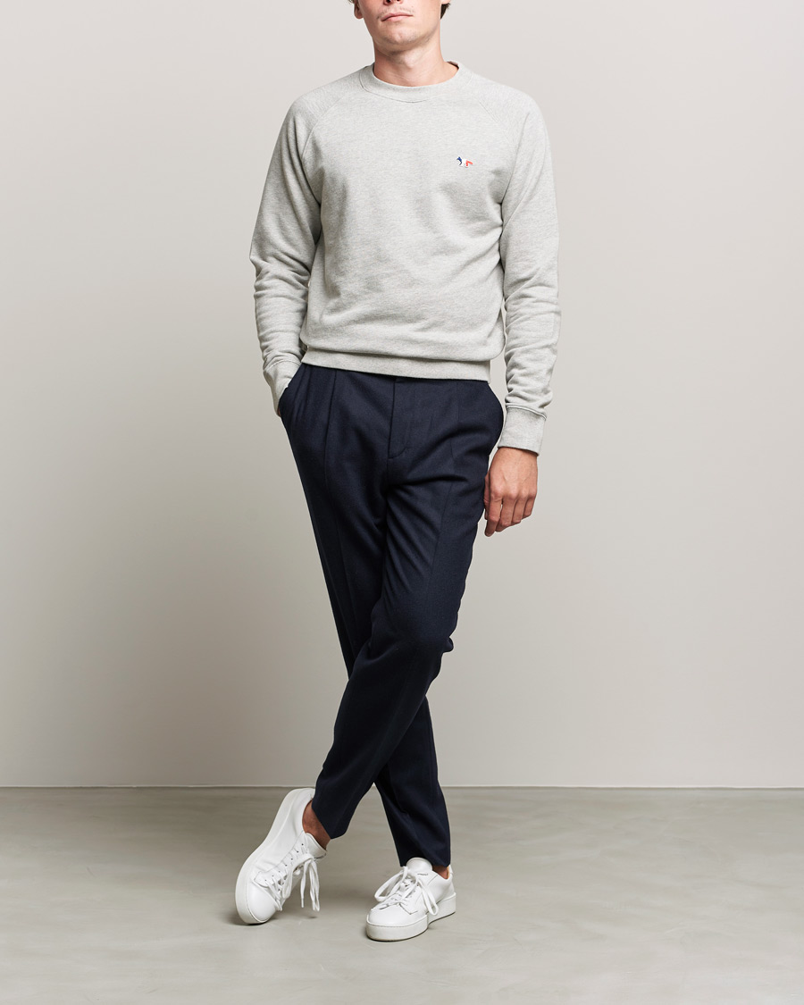 Herre | Gensere | Maison Kitsuné | Tricolor Fox Sweatshirt Grey Melange