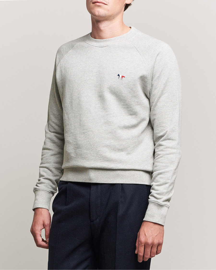 Herre | Gensere | Maison Kitsuné | Tricolor Fox Sweatshirt Grey Melange