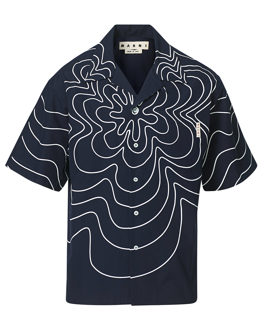Herre | Skjorter | Marni | Flower Print Bowling Shirt Navy