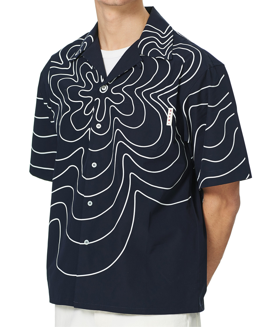 Herre | Skjorter | Marni | Flower Print Bowling Shirt Navy