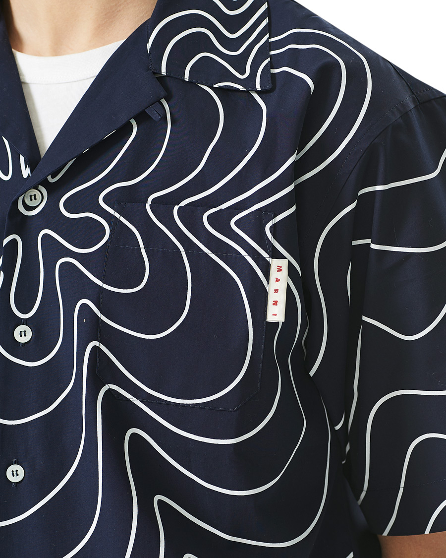 Herre | Skjorter | Marni | Flower Print Bowling Shirt Navy