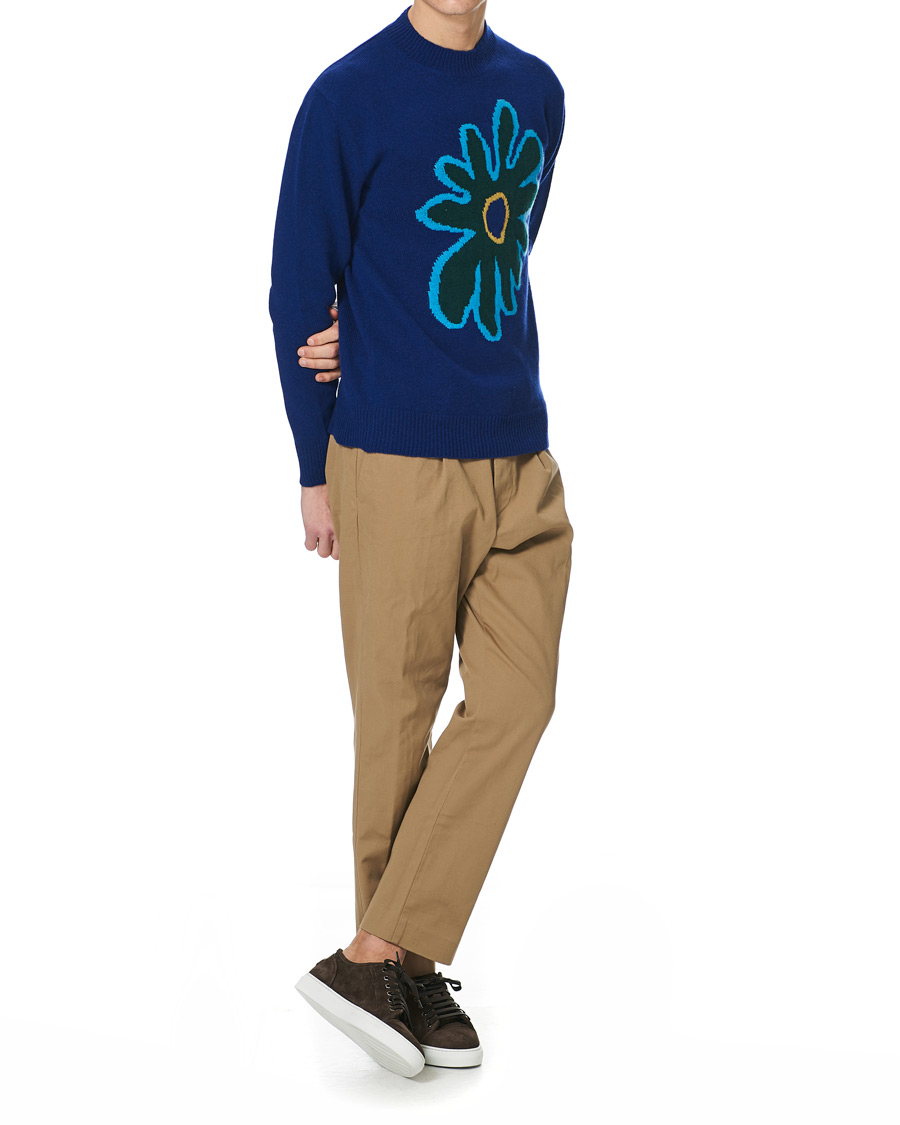 Herre | Gensere | Marni | Cashmere Flower Sweater Dark Blue