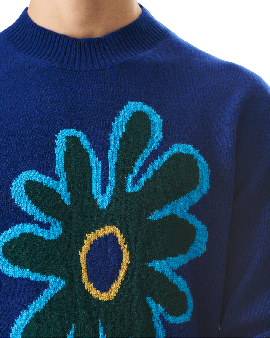 Herre | Gensere | Marni | Cashmere Flower Sweater Dark Blue