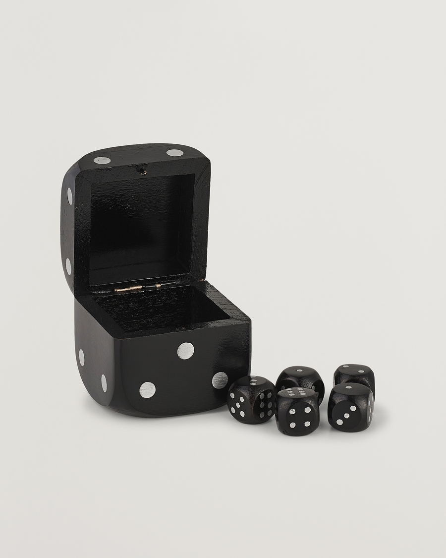 Herre | Pyntegjenstander | Authentic Models | Wooden Dice Box Black