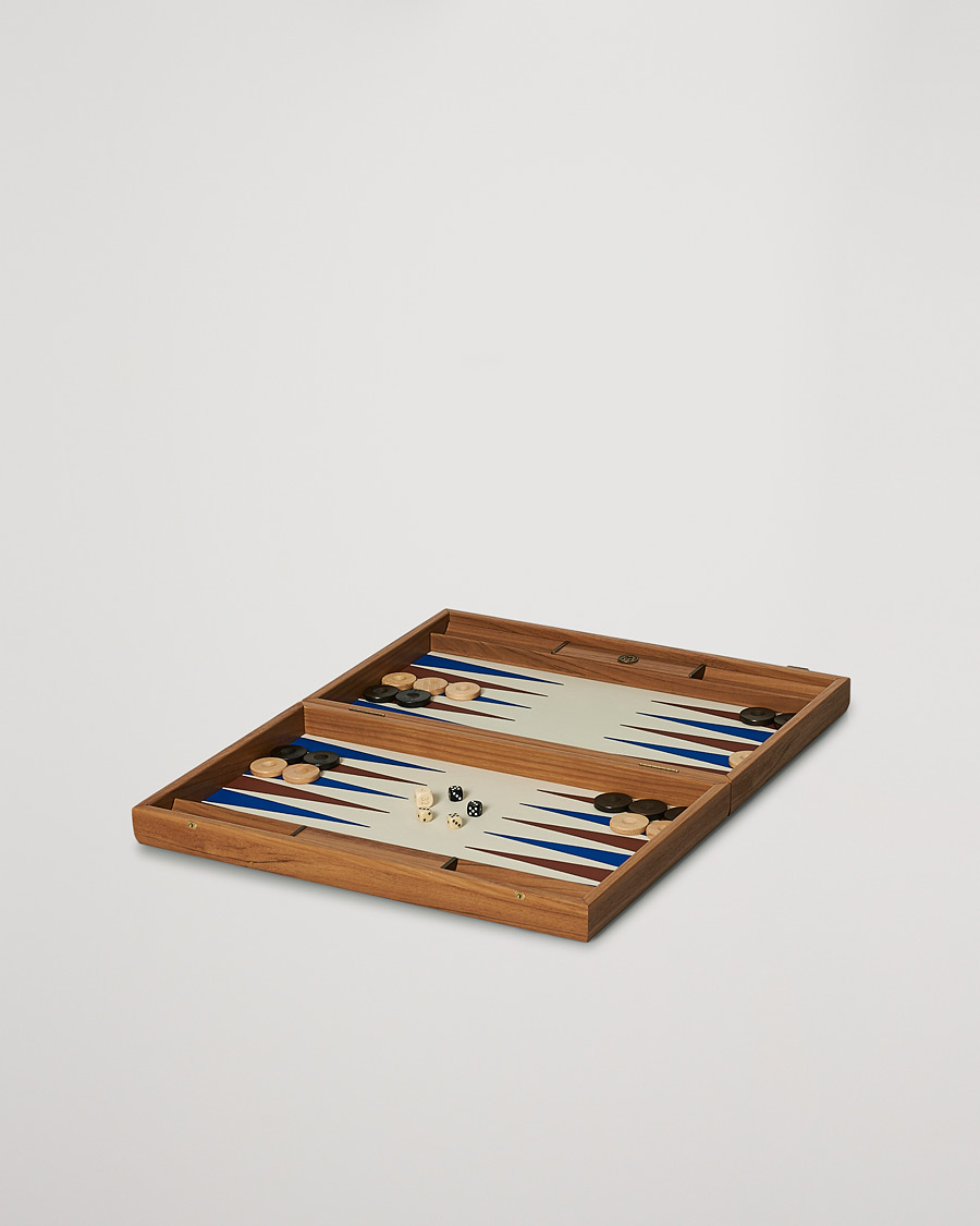 Herre | Spill og fritid | Manopoulos | Wooden Leatherette Backgammon Set Beige