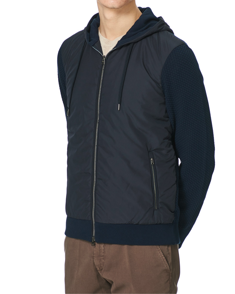 Herre | Jakker | Herno | Knitted Hybrid Jacket Navy