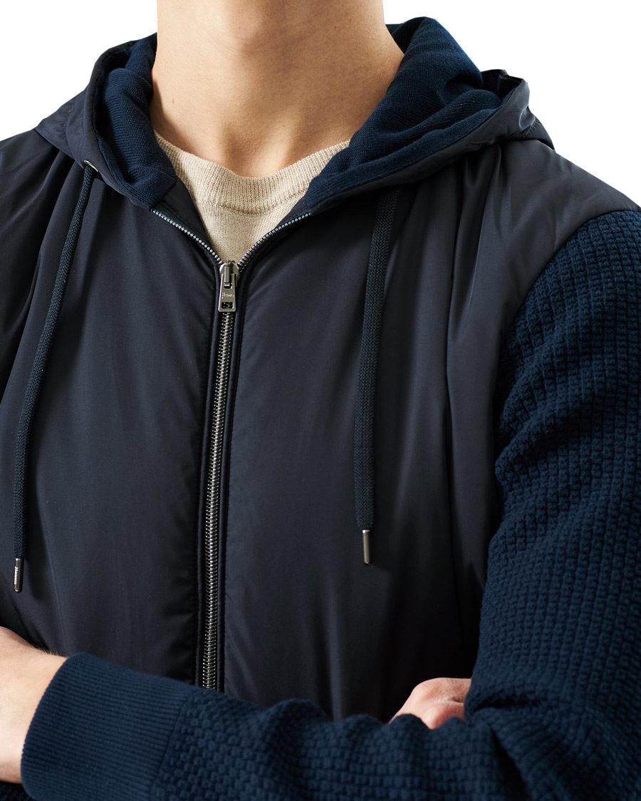 Herre | Jakker | Herno | Knitted Hybrid Jacket Navy