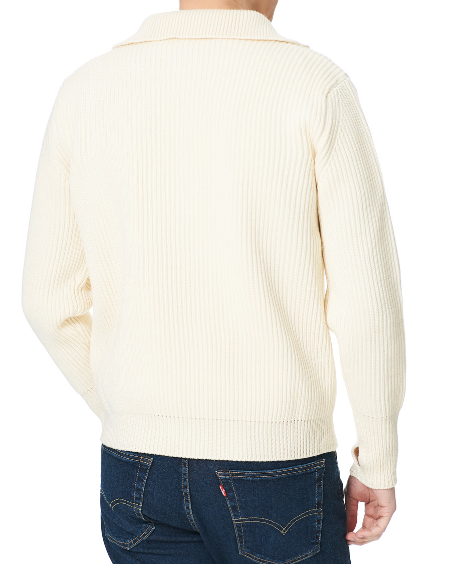 Herre | Gensere | Andersen-Andersen | Navy Half Zip Off White