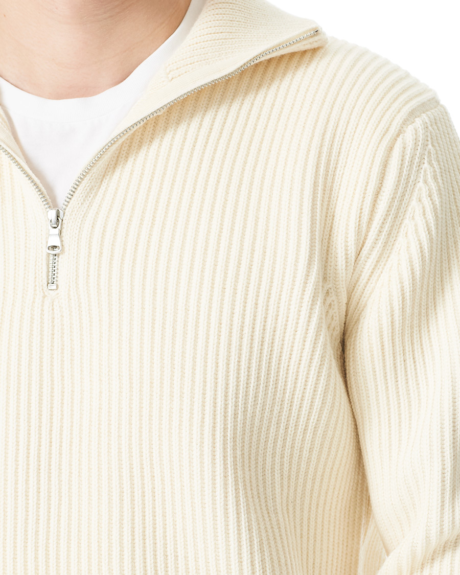 Herre | Gensere | Andersen-Andersen | Navy Half Zip Off White