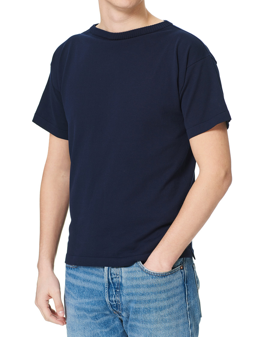 Herre | T-Shirts | Andersen-Andersen | Boatsman Short Sleeve Tee Royal Blue