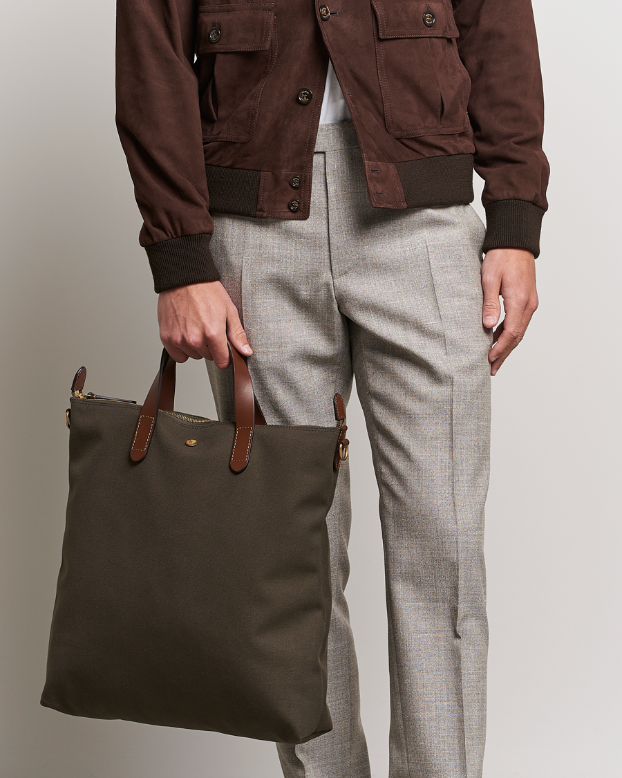 Herre | | Mismo | M/S Canvas Shopper Army/Cuoio