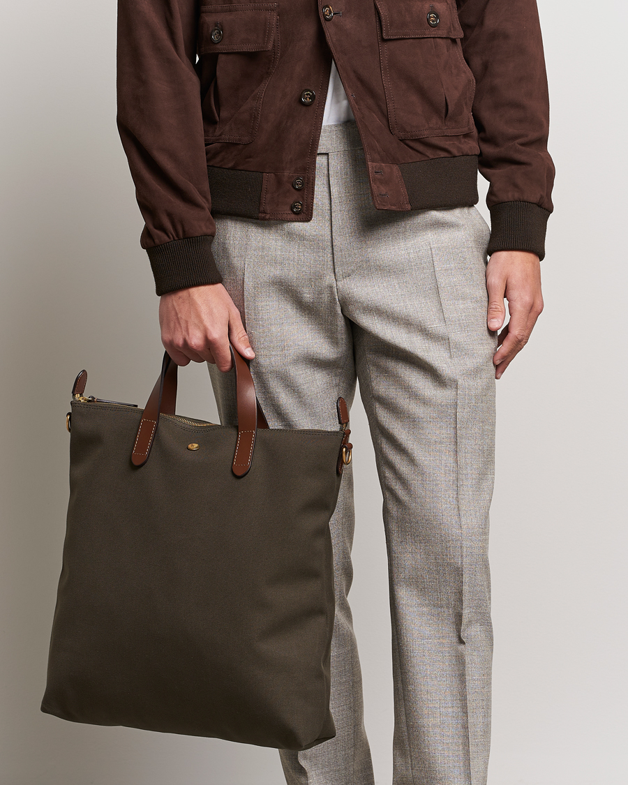 Herre | Vesker | Mismo | M/S Canvas Shopper Army/Cuoio