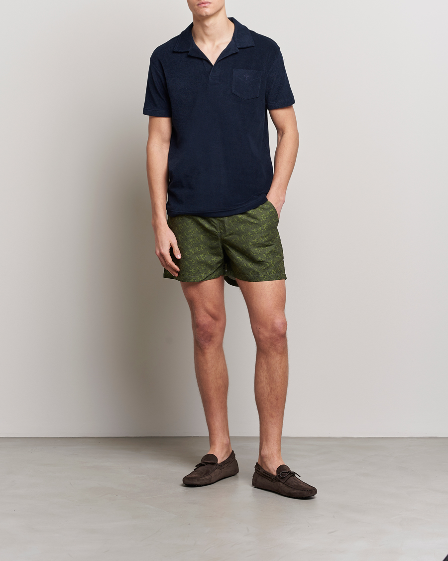 Herre | Badeshorts | OAS | Printed Swimshorts Green Squiggle