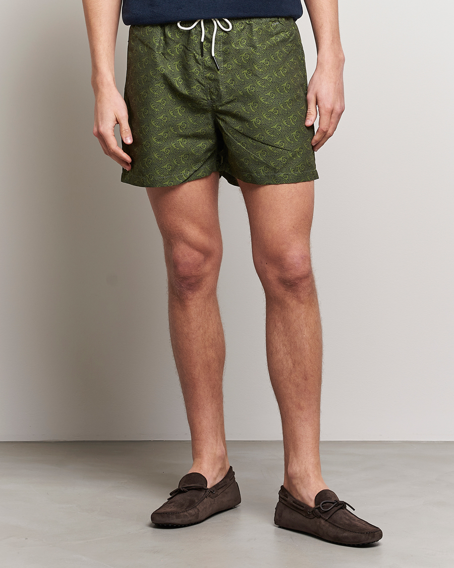 Herre | OAS | OAS | Printed Swimshorts Green Squiggle