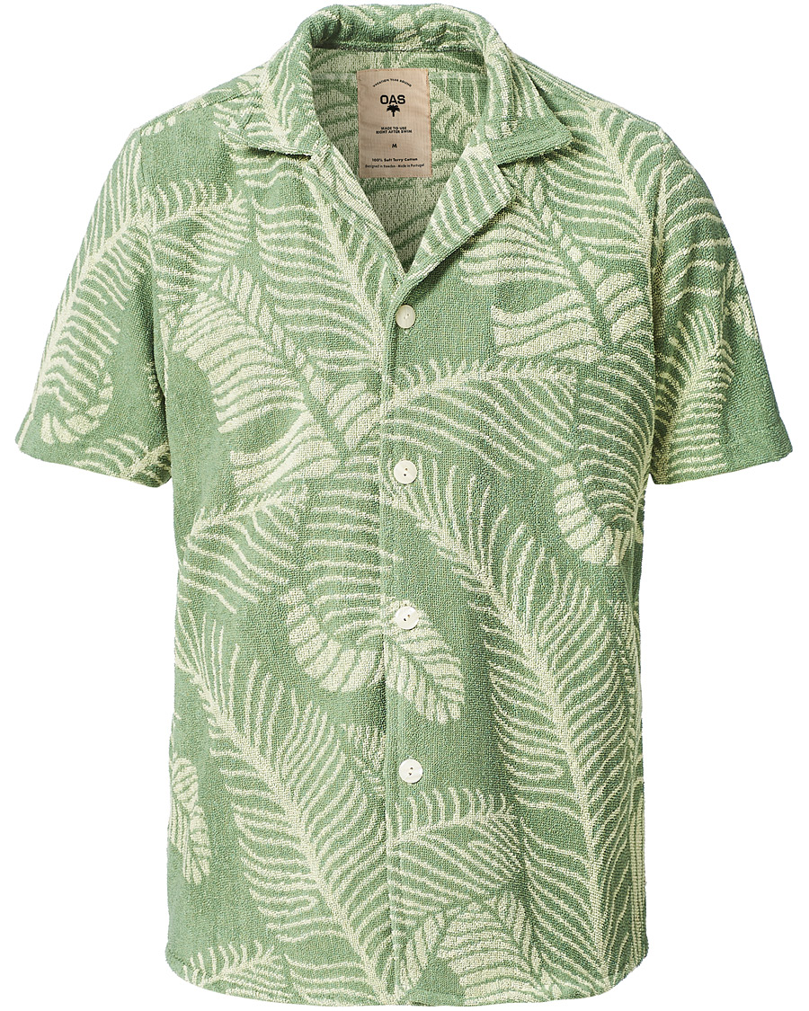 Herre | Skjorter | OAS | Banana Leaf Short Sleeve Terry Shirt Green