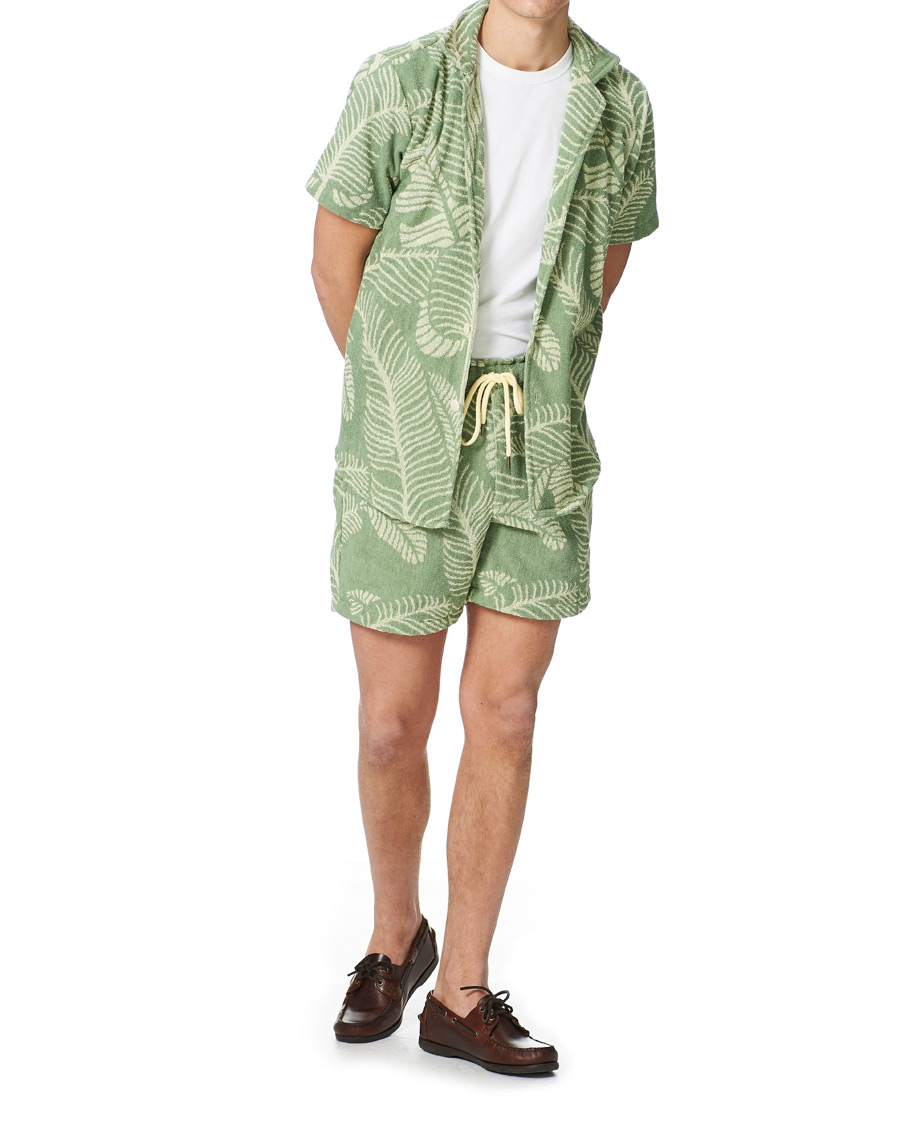 Herre | Skjorter | OAS | Banana Leaf Short Sleeve Terry Shirt Green