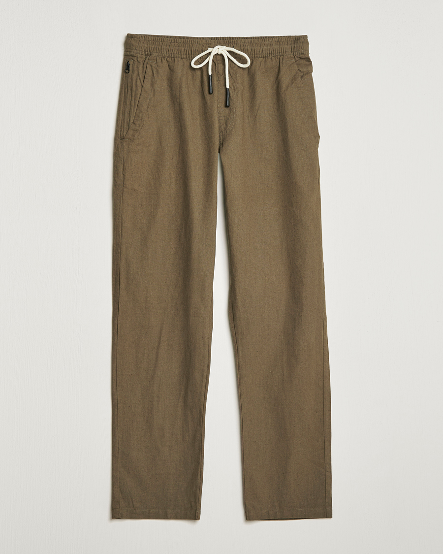 Herre | Bukser | OAS | Linen Long Pants Army