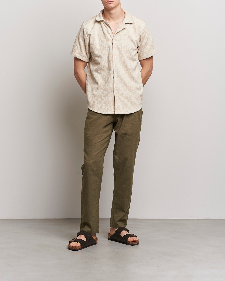 Herre | Bukser | OAS | Linen Long Pants Army