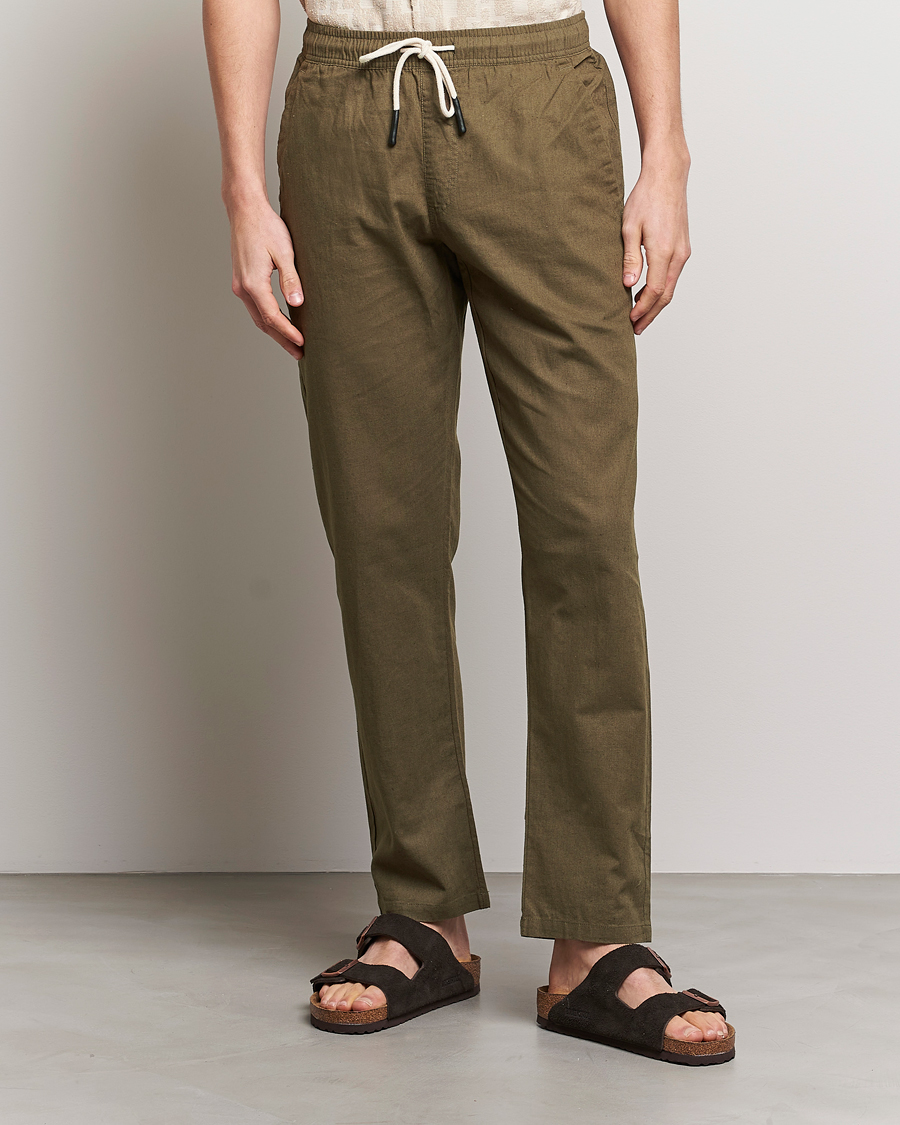 Herre | OAS | OAS | Linen Long Pants Army