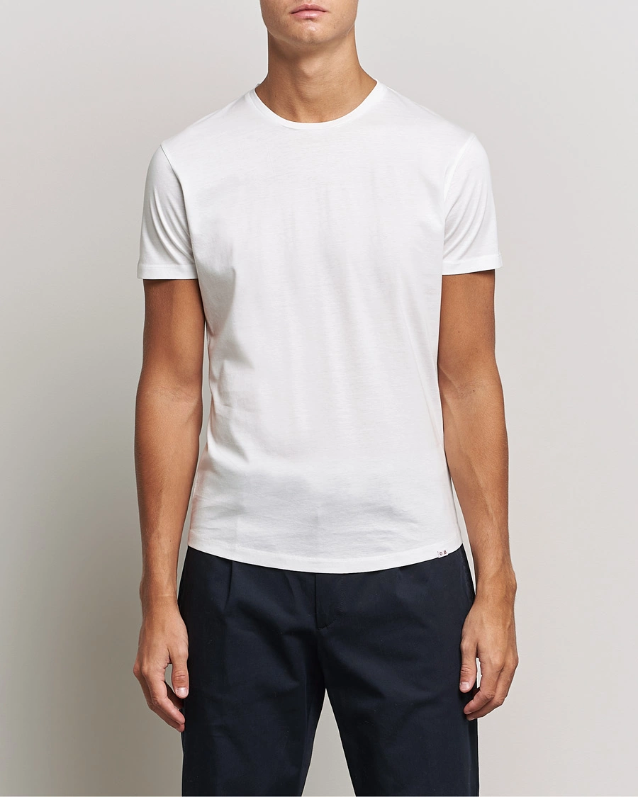 Herre | Hvite t-shirts | Orlebar Brown | OB Crew Neck Mercerised Cotton Tee White