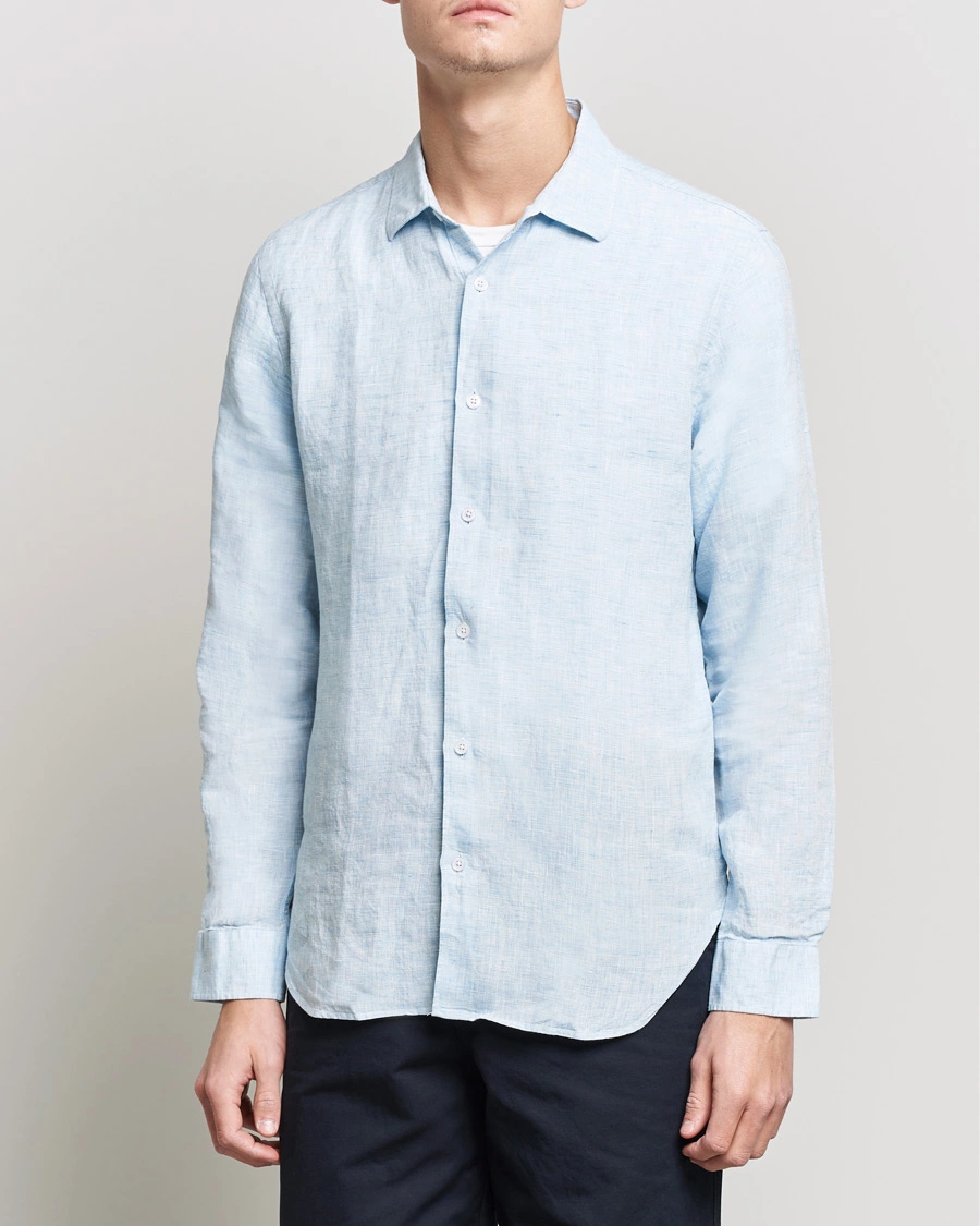 Herre | Skjorter | Orlebar Brown | Giles Linen CLS Shirt Pale Blue/White