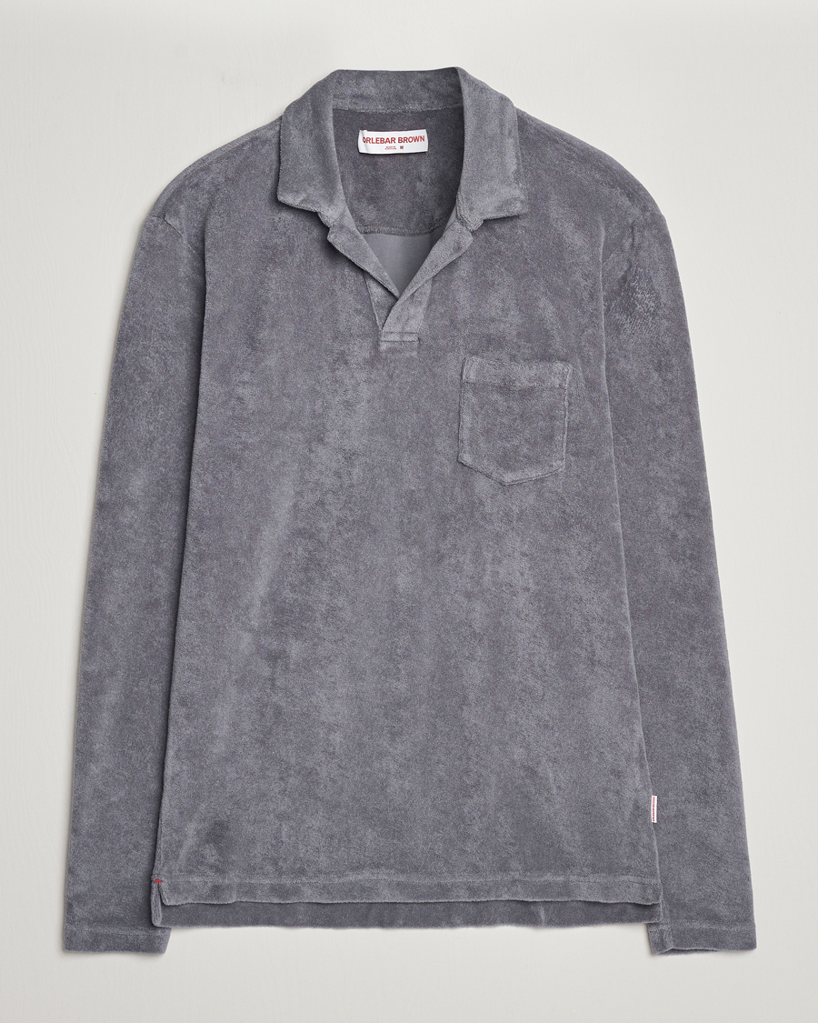 Herre | | Orlebar Brown | Terry Long Sleeve Polo Granite