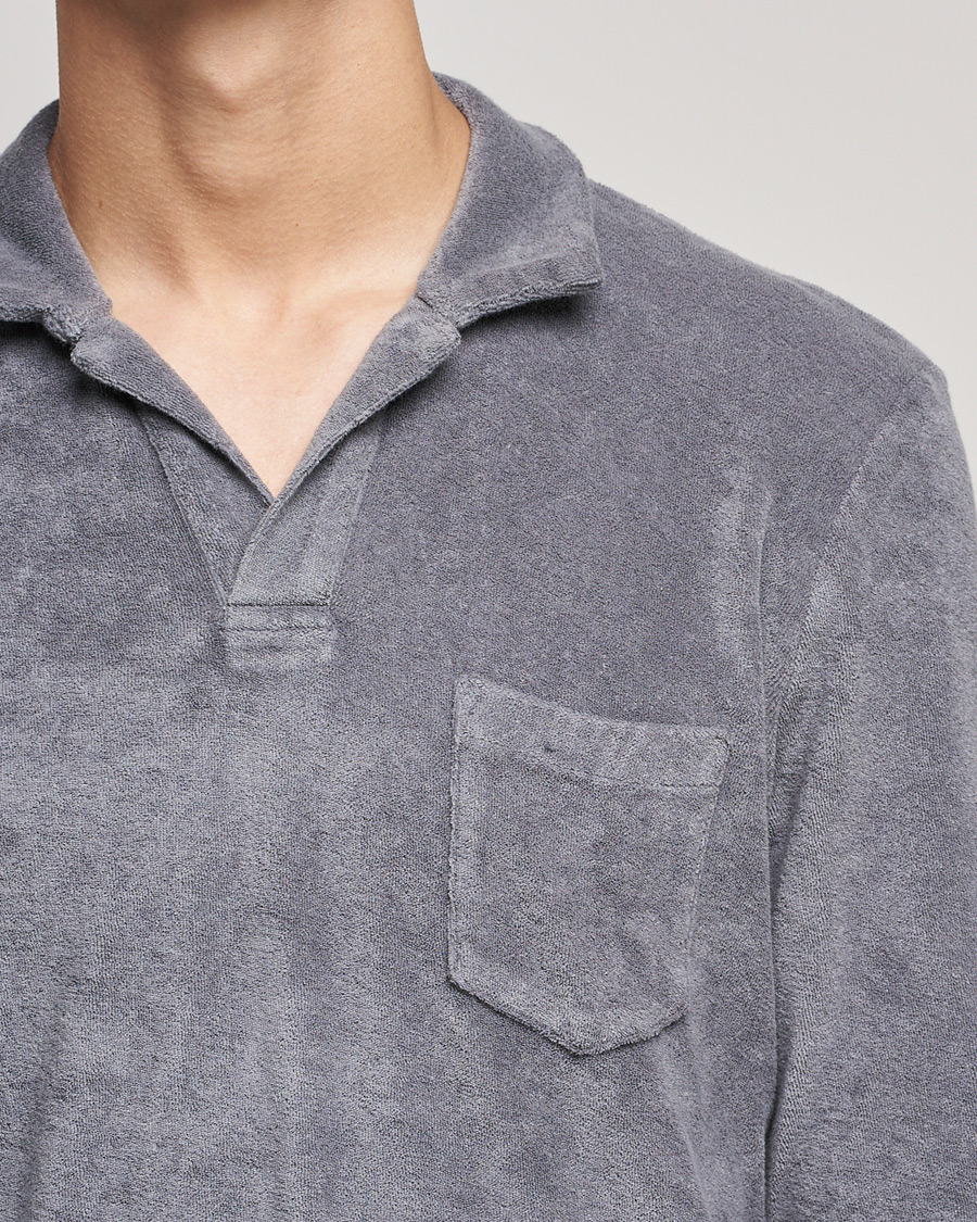 Herre | Gensere | Orlebar Brown | Terry Long Sleeve Polo Granite