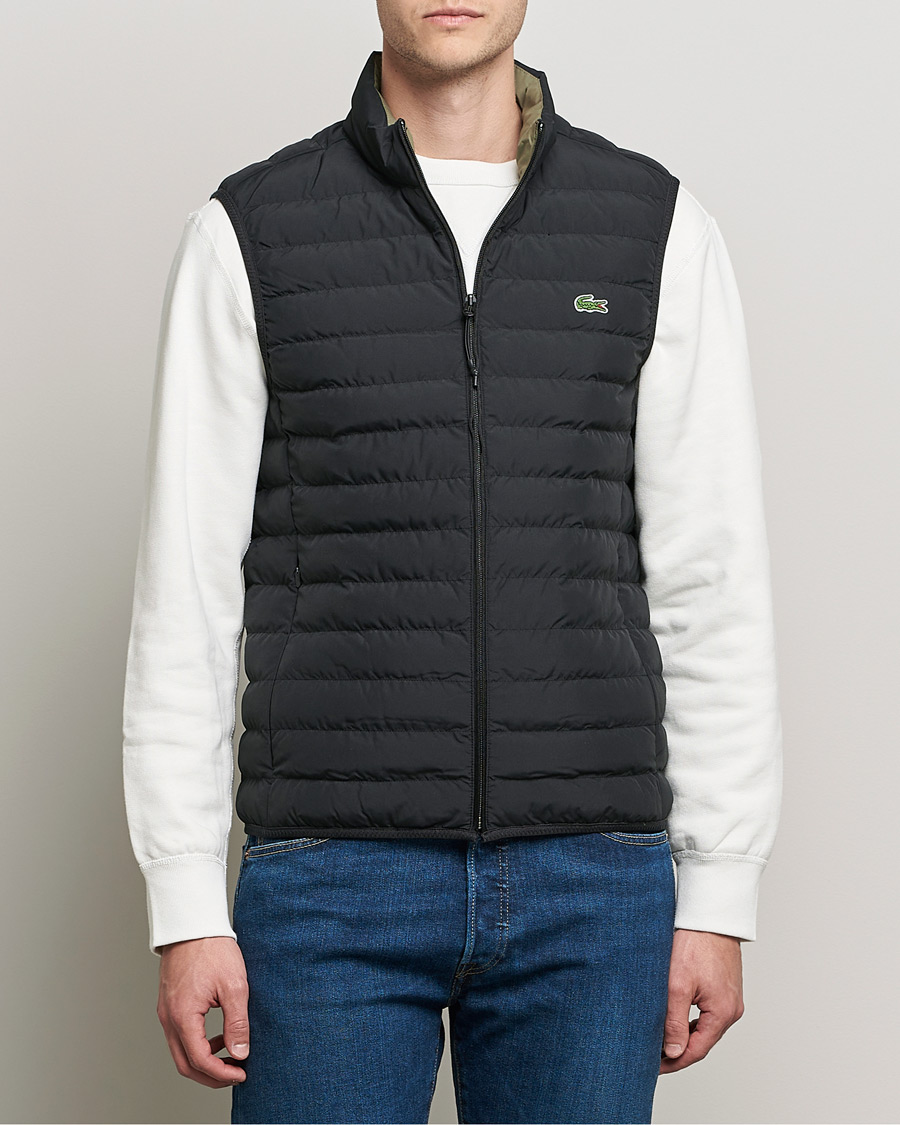 Herre | Vester | Lacoste | Lightweight Water-Resistant Quilted Zip Vest Black