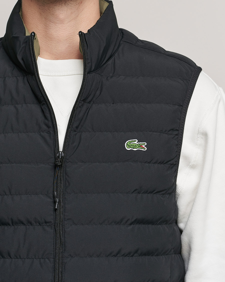 Herre | Vester | Lacoste | Lightweight Water-Resistant Quilted Zip Vest Black