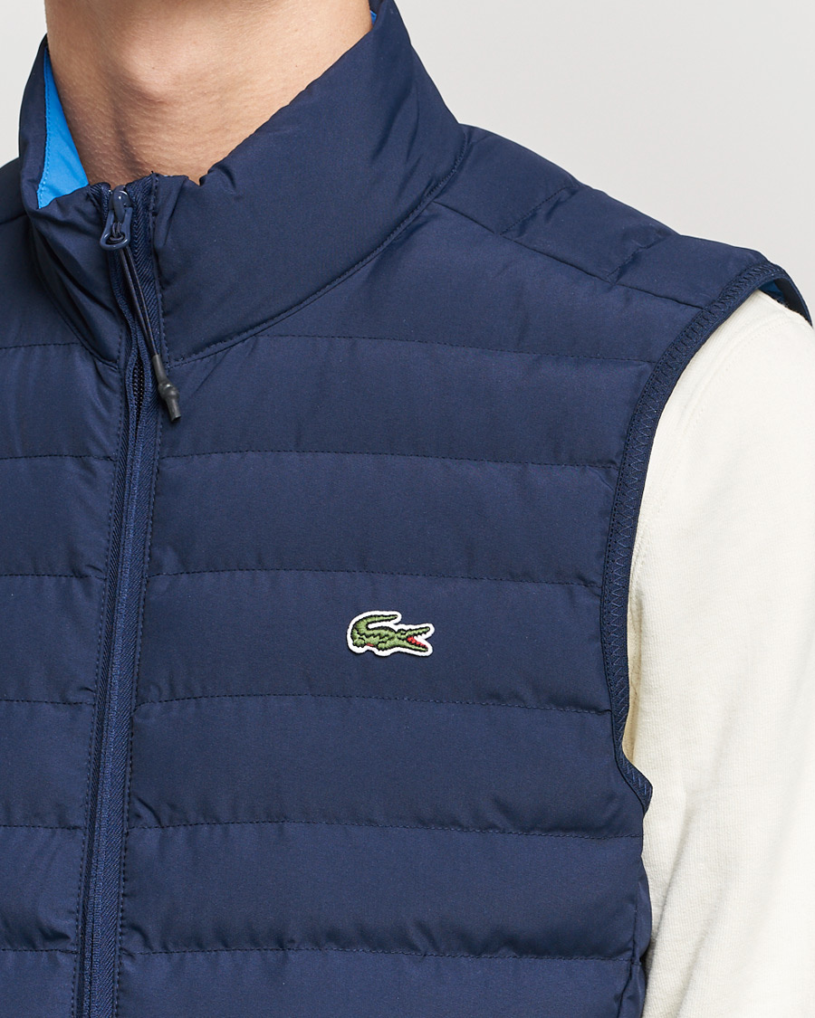 Herre | Vester | Lacoste | Lightweight Water-Resistant Quilted Zip Vest Navy Blue