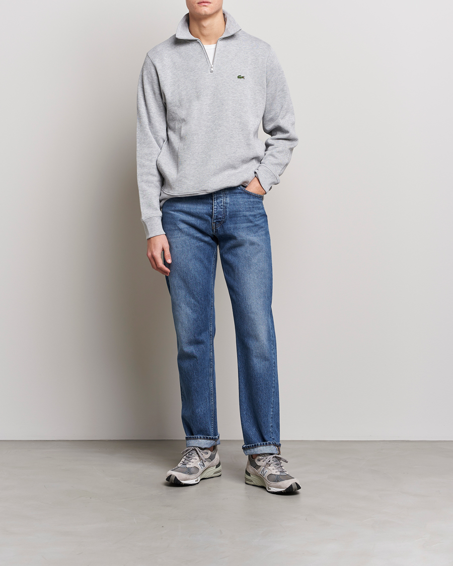 Herre | Gensere | Lacoste | Rib Interlock Half Zip Silver Chine