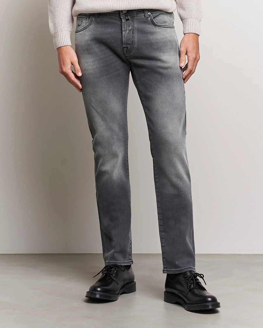 Herre | Svarte jeans | Jacob Cohën | Nick 622 Slim Fit Stretch Jeans Black Medium Wash