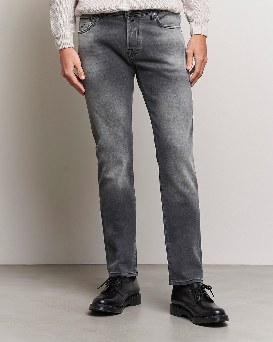 Herre | Svarte jeans | Jacob Cohën | Nick 622 Slim Fit Stretch Jeans Black Medium Wash