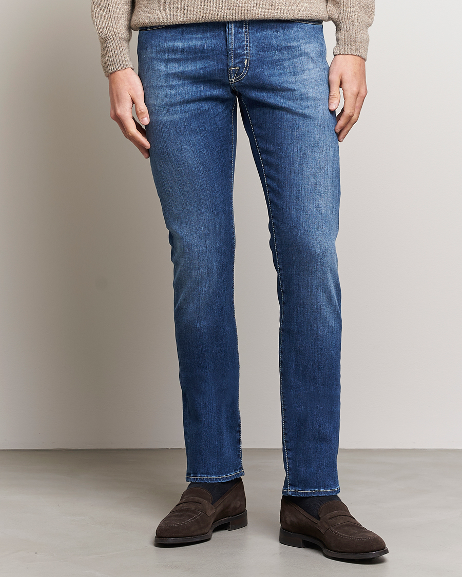 Herre | Blå jeans | Jacob Cohën | Bard 688 Slim Fit Stretch Jeans Stone Wash